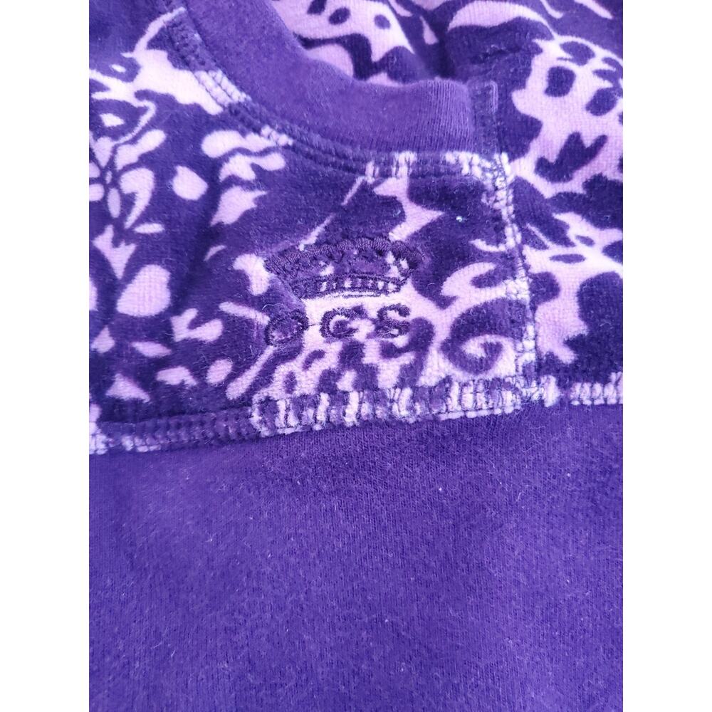 Oleg Cassini Sport Luxe Velour Jacket Womens XL Purple Y2K Track Zip Up - Picture 7 of 15